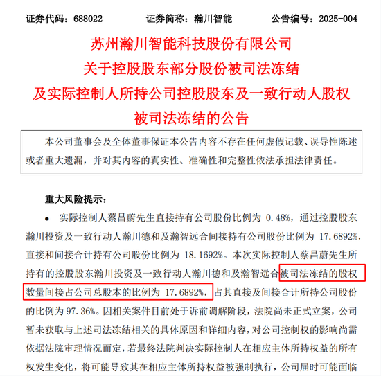 与前妻出现财产纠纷，这家A股公司实控人股份被司法冻结！